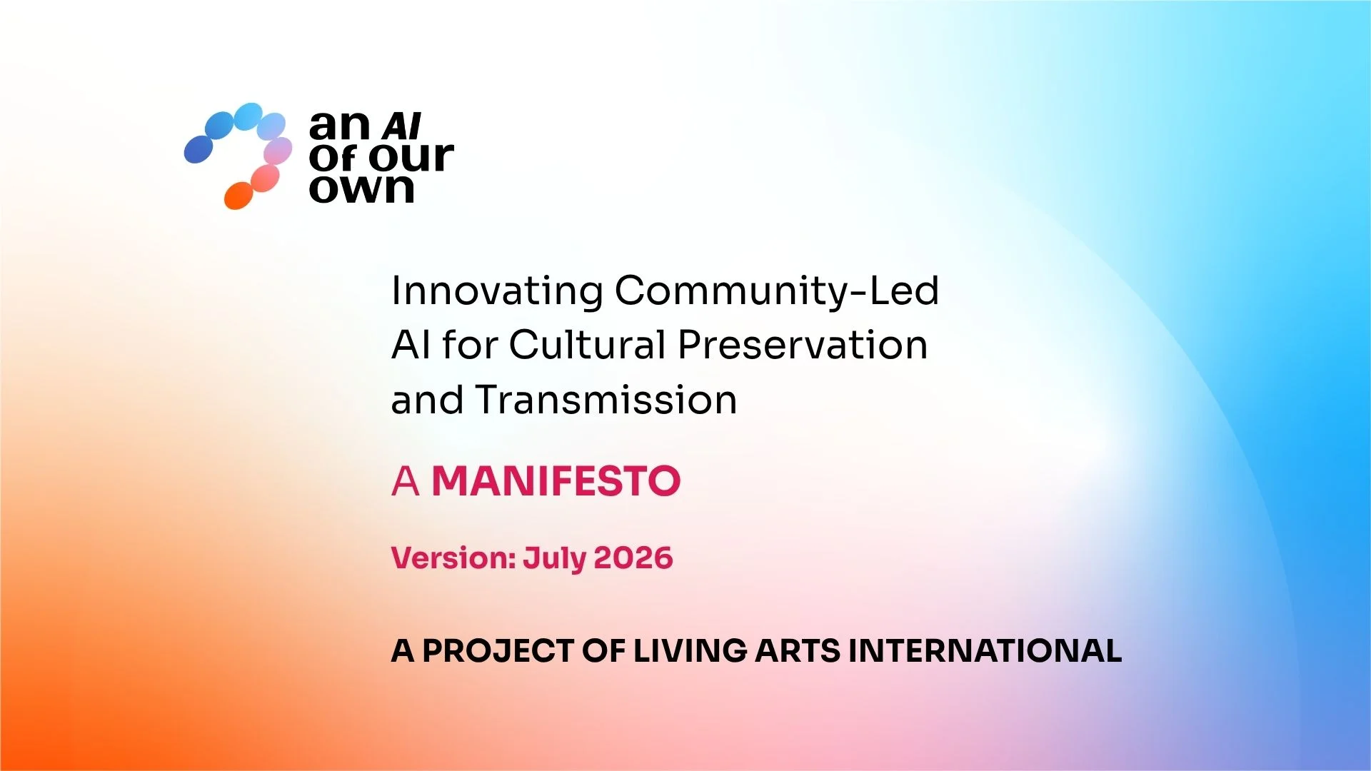 Title slide of the Manifesto